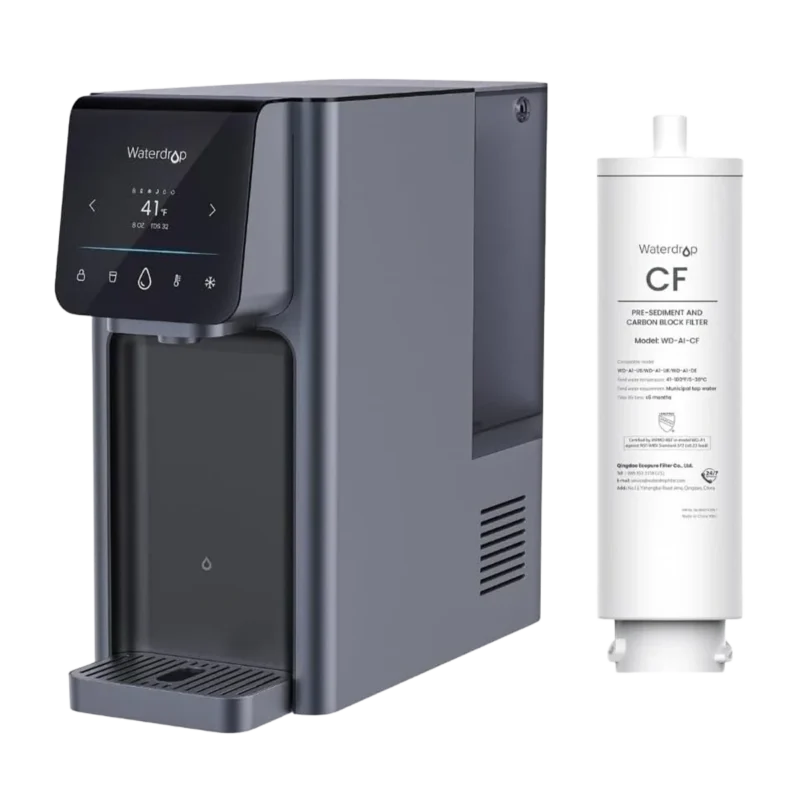 Waterdrop A1 — nablatowy filtr wody z odwróconą osmozą (RO), sterylizacją UV, chłodzeniem i podgrzewaniem + zapasowy wkład CF